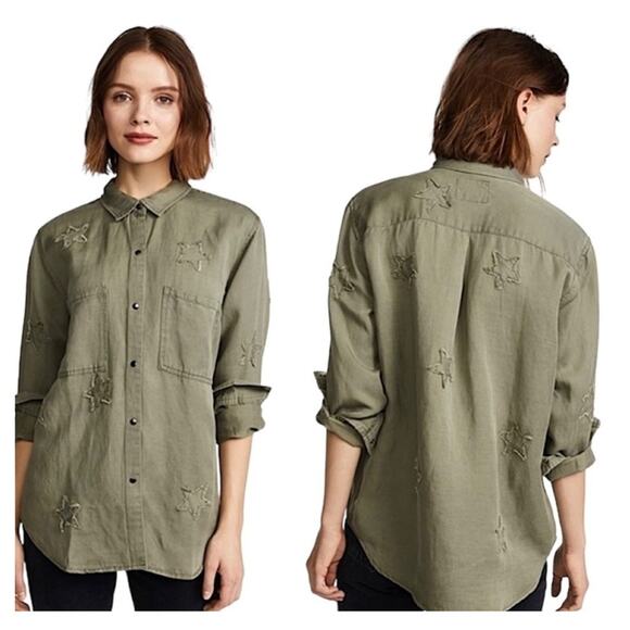 Rails Marcel Star Utility Button Down Top XS Green - Picture 8 of 8
